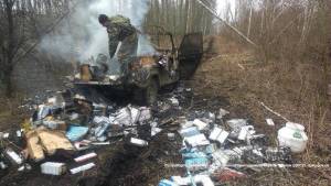 Пограничники обиделись: контрабандисты сожгли машину с сигаретами (видео)  