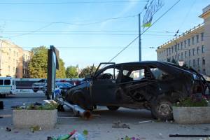 «Полицейская» авария в Харькове: протестующие перекрыли улицу (видео)  