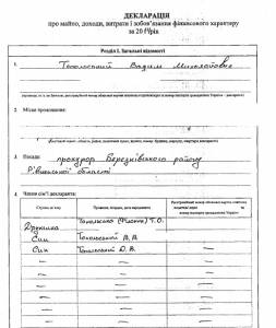 «Янтарный» прокурор со средними доходами ездит на машине за полмиллиона гривен