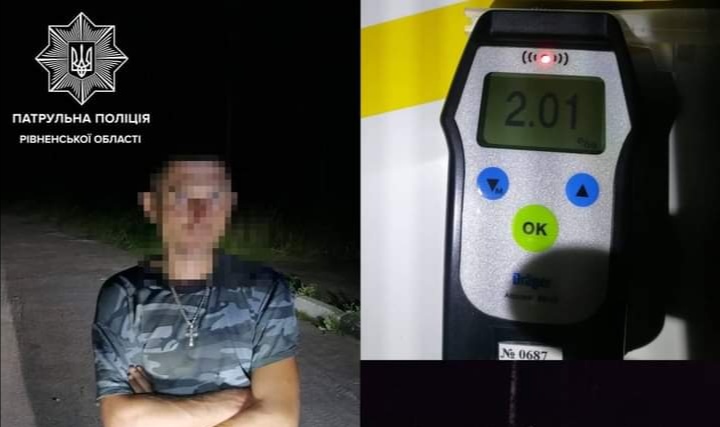 В Ровенской области пьяный мотоциклист предлагал деньги патрульным