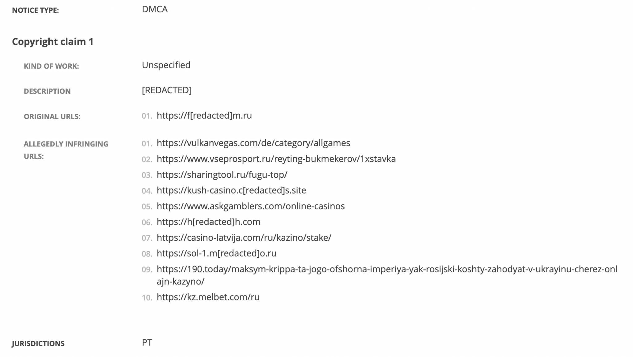 DMCA, Google, Максим Криппа, казино Вулкан, vulkanvegas